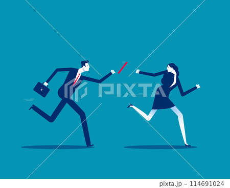 Failure or mistake causing business lost. Fail baton pass vector concept Failure or mistake causing business lost. Fail baton pass vector concept 114691024