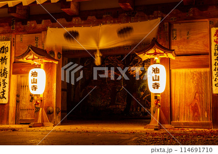 静岡県袋井市村松　油山寺と境内の風景 114691710