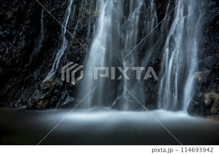 白く細く絹のような五宝滝の流れ 白く細く絹のような五宝滝の流れ 114693942