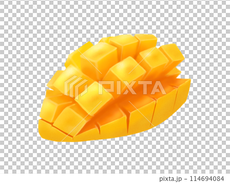 Pelican mango (Philippine mango) cut into pieces 114694084