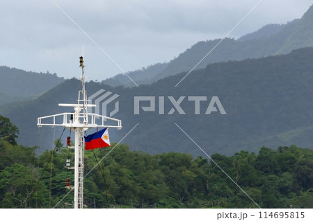 Philippines flag on the mast of a ship 114695815