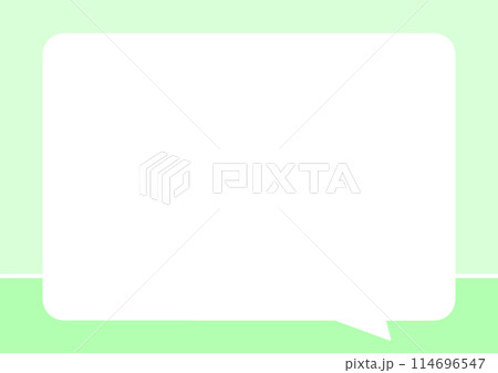 シンプルな吹き出し　緑　四角 114696547