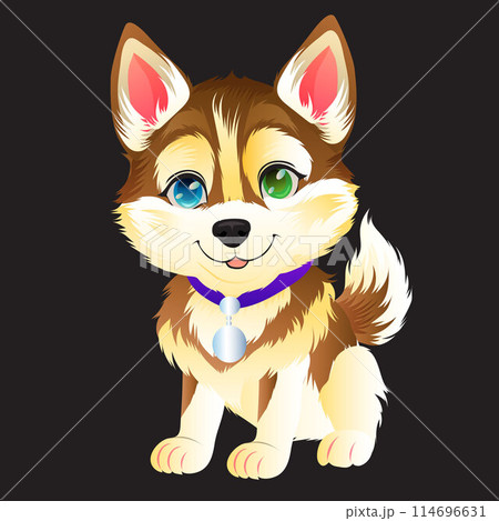 cute husky dog cartoon characters cute husky dog cartoon characters 114696631