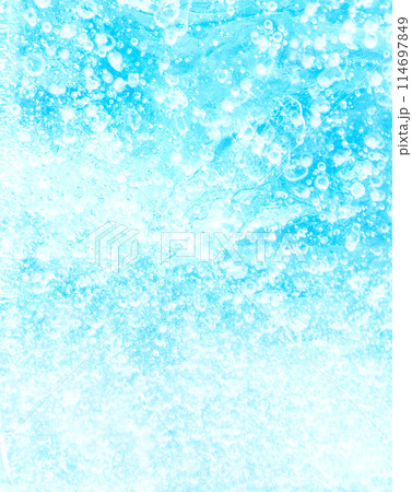 炭酸水ソーダの気泡　水色　青　 114697849