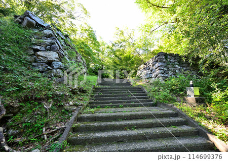 浜松市　遠江「二俣城」の石垣と曲輪 114699376