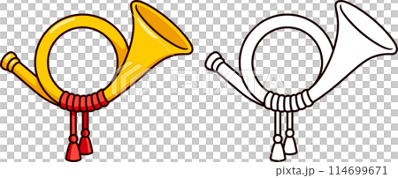 Post horn cartoon icon drawing Post horn cartoon icon drawing 114699671