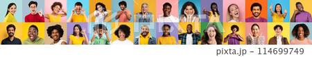 This captivating collage of multiracial and multiethnic people presents a snapshot of international happiness, with each person contributing to a lively collage of smiles This captivating collage of multiracial and multiethnic people presents a snapshot of international happiness, with each person contributing to a lively collage of smiles 114699749