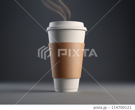 Mockup of a fragrant glass of takeaway coffee 114700121