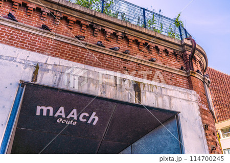 日本の東京都市景観 マーチエキュートやズラリと“鎮座”するハトなどを望む＝5月17日 114700245