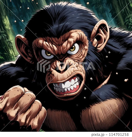 怒るチンパンジー 114701258