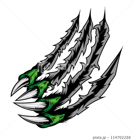 Monster claws scratching background. For poster, t shirt, decoration. Vector illustration Monster claws scratching background. For poster, t shirt, decoration. Vector illustration 114702288