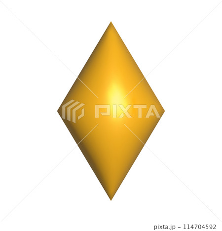Realistic 3D yellow rhomb. Inflated 3D element with the plasticine effect. Realistic 3D yellow rhomb. Inflated 3D element with the plasticine effect. 114704592