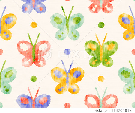 Retro seamless set pattern with butterfly 114704818