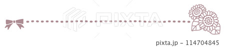 線画のヒマワリのベクターイラストライン 114704845