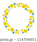 黄色いバラとヒマワリのベクターイラスト円 114704851