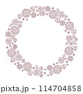 線画のバラとヒマワリのベクターイラスト円 114704858