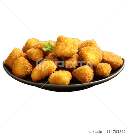 Chicken gizzard golden fried nuggets honey mustard dipping Food and Culinary concept Chicken gizzard golden fried nuggets honey mustard dipping Food and Culinary concept 114705862