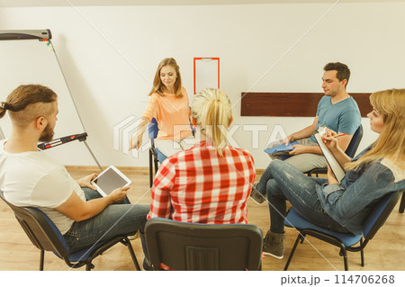 Group of people students working together Group of people students working together 114706268