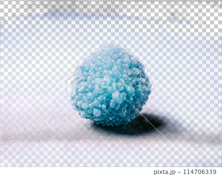 Smithsonite A baby blue smithsonite with a smooth bubbly surface floating against a muted background 114706339