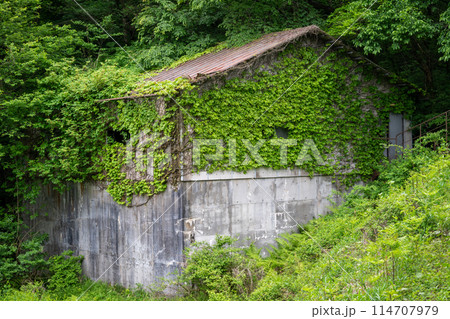 日本の岡山県の蒜山高原の古くてとても美しい建物 日本の岡山県の蒜山高原の古くてとても美しい建物 114707979