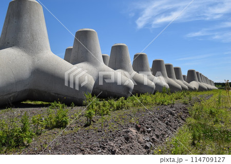 海岸の波消しブロック 114709127