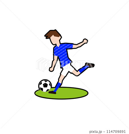 シュートモーションやセンタリング、フリーキック、コーナーキックをしようとしているサッカー選手01_サ シュートモーションやセンタリング、フリーキック、コーナーキックをしようとしているサッカー選手01_サ 114709891
