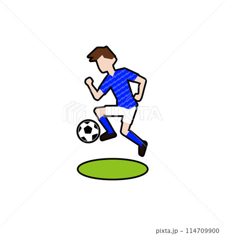 スライディングを避けるサッカー選手_サッカー日本代表フィールダー14黒フチ スライディングを避けるサッカー選手_サッカー日本代表フィールダー14黒フチ 114709900