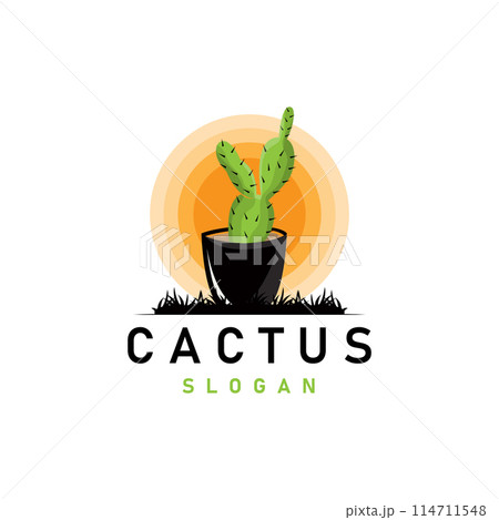 Cactus logo vector desert green plant design elegant style symbol Icon Illustration Cactus logo vector desert green plant design elegant style symbol Icon Illustration 114711548