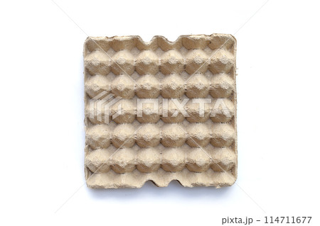 Paper egg crate tray on white background. 114711677