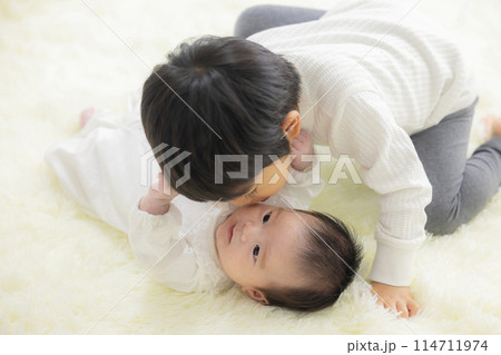 赤ちゃんとお兄ちゃん 114711974