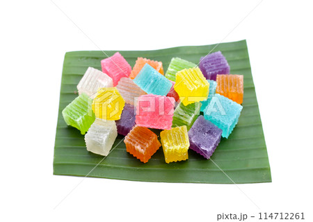 Colorful crispy jelly. Thai sweet dessert 114712261