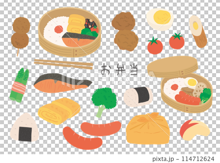 Magewappa 便當盒和便當配菜插圖套裝（彩色/無主線） 114712624