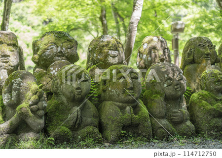 新緑の京都 愛宕念仏寺 さまざまな表情の羅漢像 新緑の京都 愛宕念仏寺 さまざまな表情の羅漢像 114712750