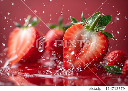 フレッシュなイチゴ スタジオ写真6 AI生成画像 フレッシュなイチゴ スタジオ写真6 AI生成画像 114712779