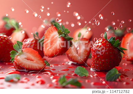 フレッシュなイチゴ　スタジオ写真8　AI生成画像 114712782