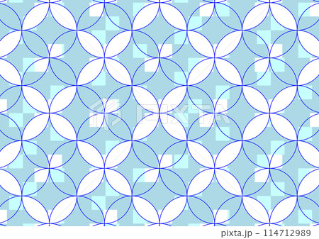 藍色の七宝模様  114712989