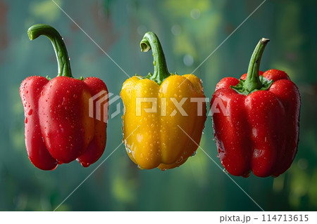 フレッシュなパプリカ　スタジオ写真3　AI生成画像 114713615