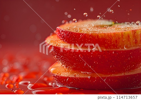 フレッシュなリンゴ　スタジオ写真11　AI生成画像 114713657