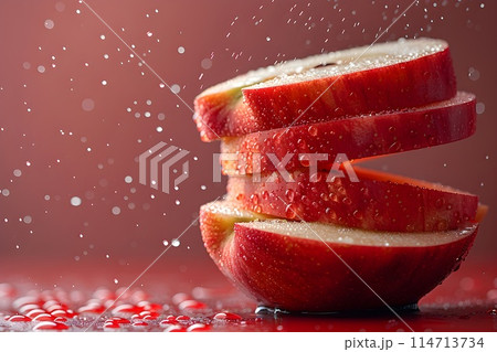 フレッシュなリンゴ　スタジオ写真10　AI生成画像 114713734