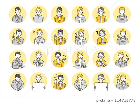 働く男性と女性の若いビジネスパーソンイラスト素材 働く男性と女性の若いビジネスパーソンイラスト素材 114713775