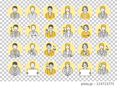 働く男性と女性の若いビジネスパーソンイラスト素材 働く男性と女性の若いビジネスパーソンイラスト素材 114713775