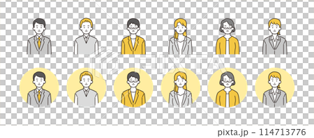 Working men and women young business people illustration material 114713776