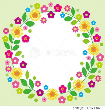 花模様 フレーム ホワイトスペース 夏 花模様 フレーム ホワイトスペース 夏 114713878