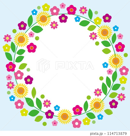 花模様 フレーム ホワイトスペース 夏 花模様 フレーム ホワイトスペース 夏 114713879