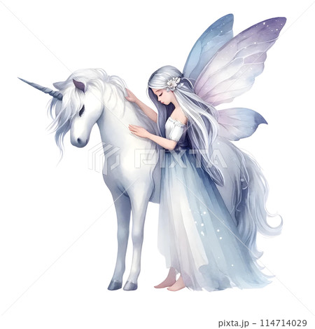 3D fairy with unicorn 114714029