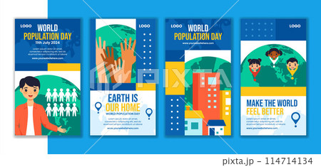 Population Day Social Media Stories Flat Cartoon Hand Drawn Templates Background Illustration Population Day Social Media Stories Flat Cartoon Hand Drawn Templates Background Illustration 114714134