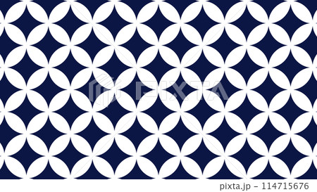 七宝模様 - 黒に近い紺色 - 16:9　　 114715676