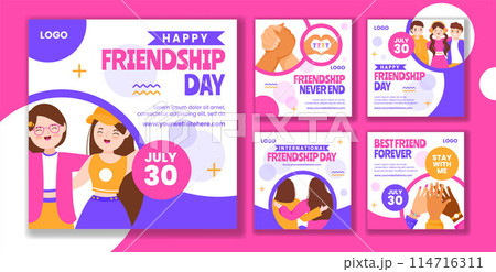 Friendship Day Social Media Post Flat Cartoon Hand Drawn Templates Background Illustration Friendship Day Social Media Post Flat Cartoon Hand Drawn Templates Background Illustration 114716311
