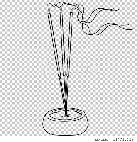 Incense sticks for worshiping Buddha or gods, incense doodle 114716515