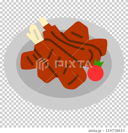 Ukrainian food spare ribs icon illustration Ukrainian food spare ribs icon illustration 114716633